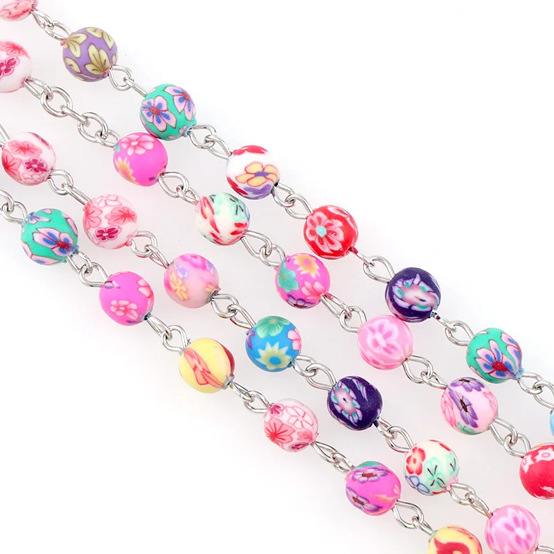 Длинное ожерелье из полимерной глины 6 мм|long necklace|necklace longlong beaded necklace |