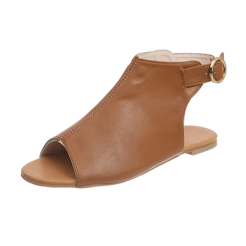 Женские босоножки на плоской подошве повседневные сандалии для работы Летние