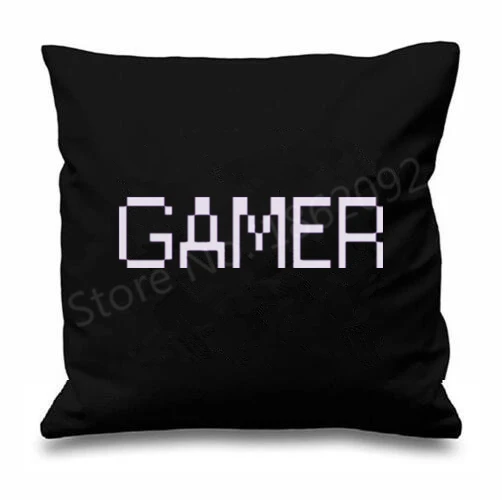 Novelty Letter Cushion Cover Gamer Geek Gaming Throw Pillow Case Funny Kids Gifts Cool Geek Home Sofa Couch Decor Soft Printed