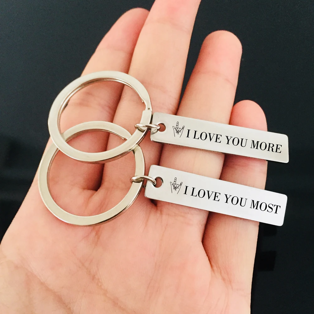 1PCS Boyfriend/Girlfriend ychain Love you Gesture Keyring I You More ILove Most Couples Keychain Keyfob Fashion Lovers | Украшения и