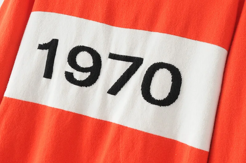 Женский 1970 пуловер с буквенным принтом, свитер с длинным рукавом,, модный топ с буквенным 1970, вязаные топы