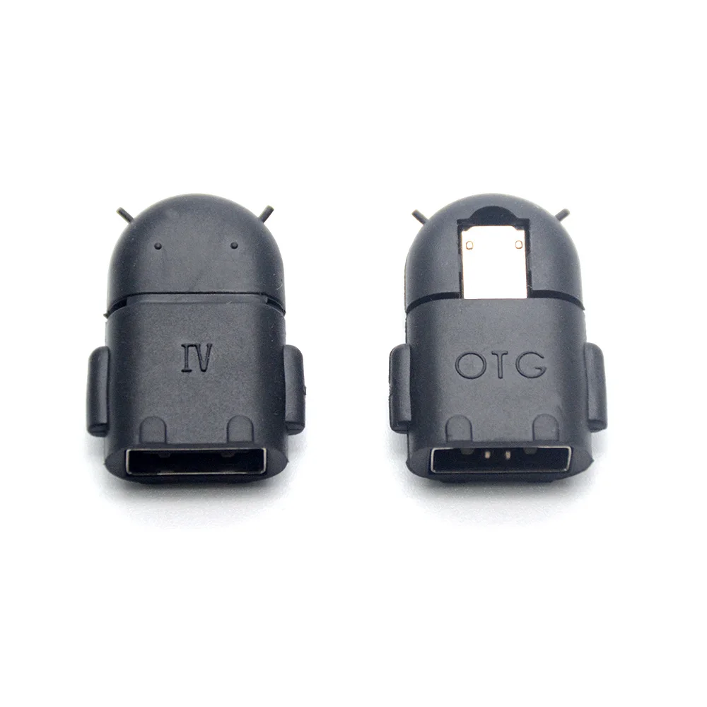 1/2/5 шт. Портативный мини микро USB OTG адаптер в форме робота Android многоцветные для