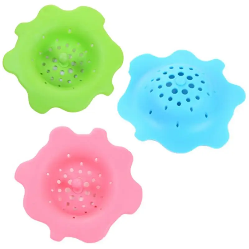 

Creative kitchen tool flower shape silicone sewer drain handle, hair bath floor filter sink strainer LX2228