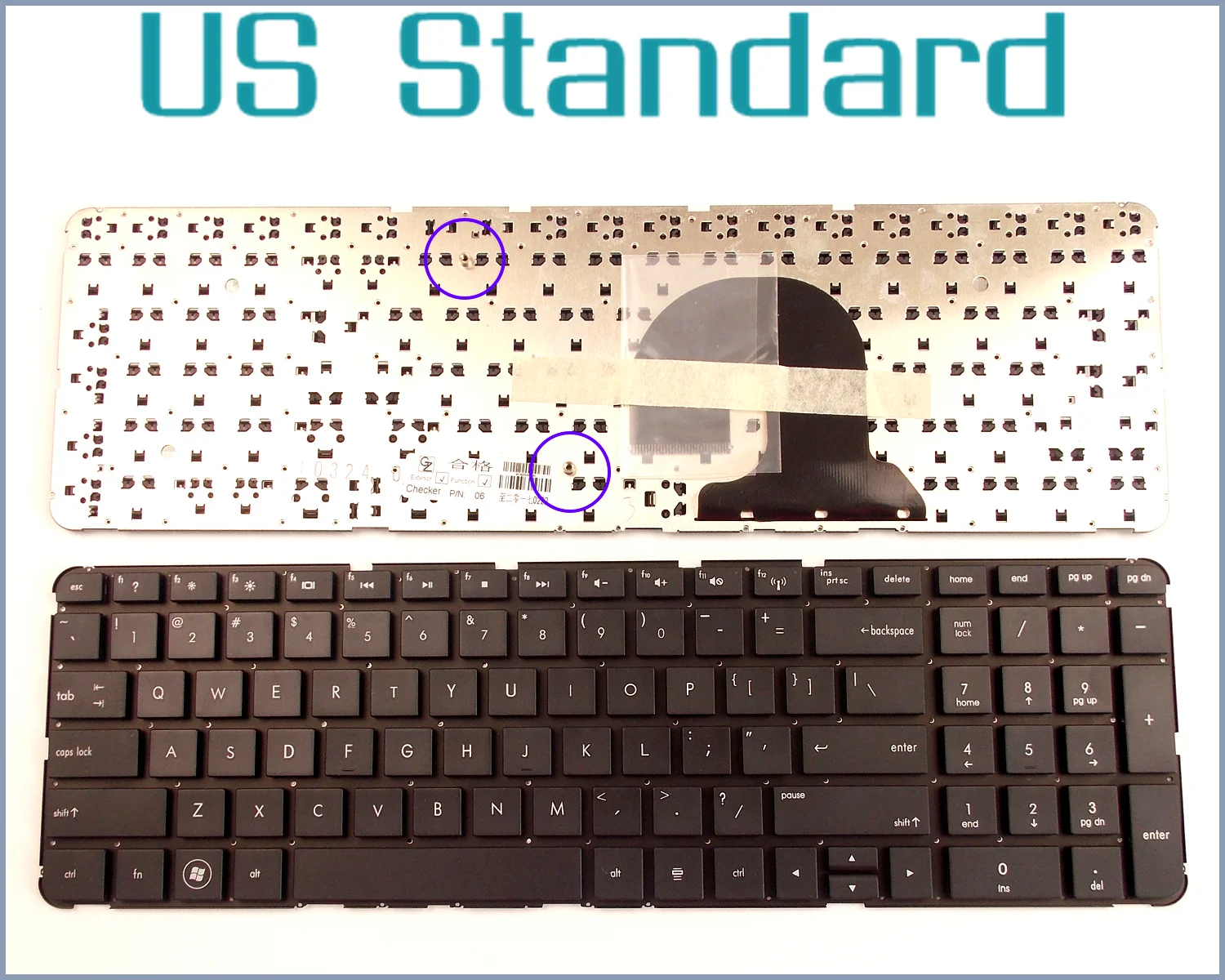 

US English Version Keyboard for HP Pavilion 608559-001 608556-001 608559-DJ1 593298-001 AELX7U00310 Laptop No Frame