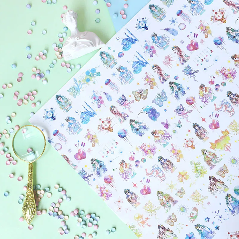 6 шт. Kawaii декоративная клейкая лента креативная Созвездие васи симпатичная