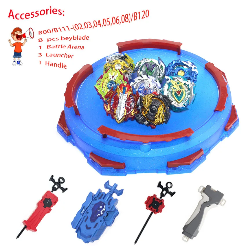 8pcs Костюм бей лезвия взрыв игрушки B-127 B-139 B-140 bables Bay лезвия Арена Toupie Металл Fusion Бог Прядильный механизм бей лезвия игрушка - Цвет: 8pcs