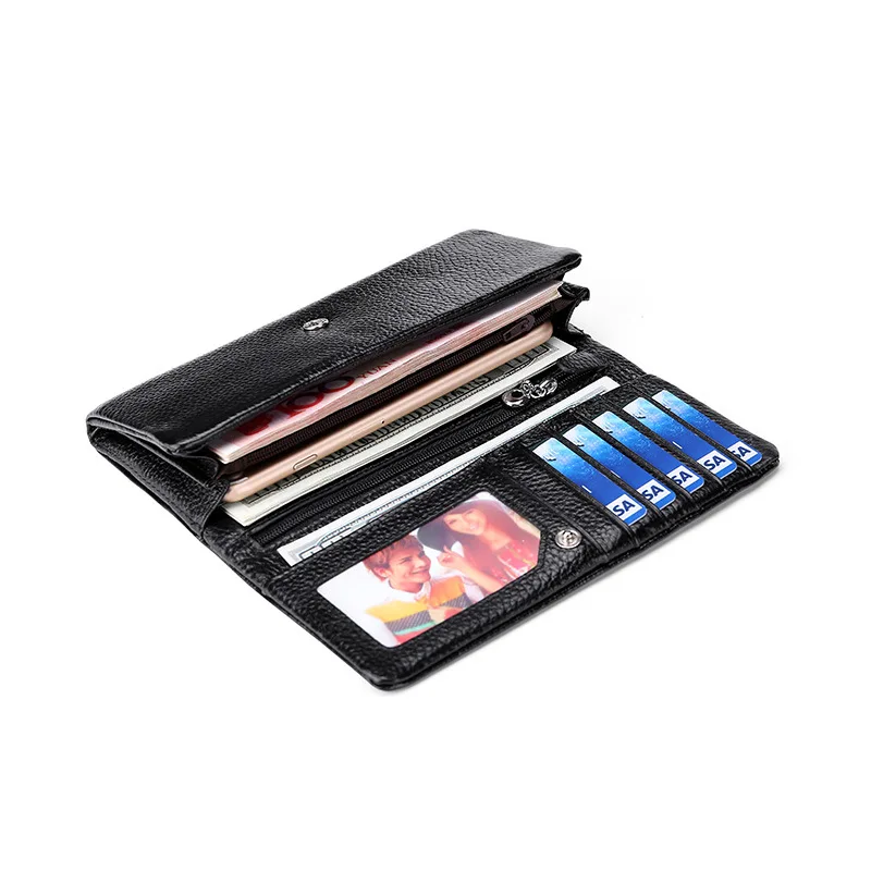 

Женский кошелек из натуральной кожи, женский длинный клатч, Дамский кошелек, сумка для денег, карман для телефона, мужской держатель для кар...