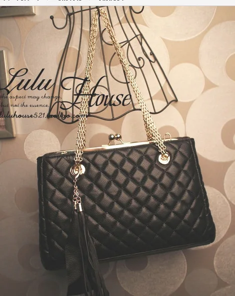2015 European fan fashion retro diamond metal clip chain bag frog mouth tide products |