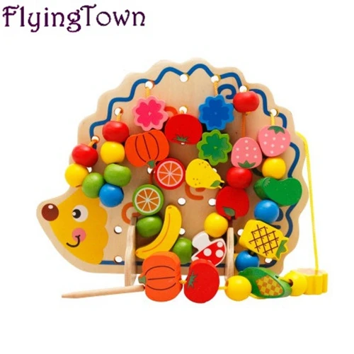 82pcs Cute beaded toy hedgehog wooden math toys for kids 3 years old baby brinquedos wood montessori Educational fun games | Игрушки и