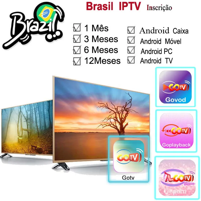 1 месяц Бразилия apk IP tv для любого android box android mobile и android tv с live+ vod+ воспроизведение