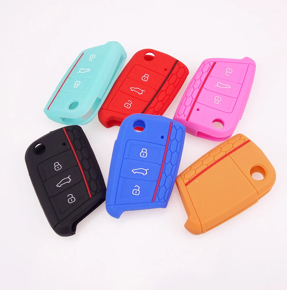 3 кнопки дистанционного ключа силиконовый чехол Fob подходит для VW Golf 7 /Skoda Seat Octavia