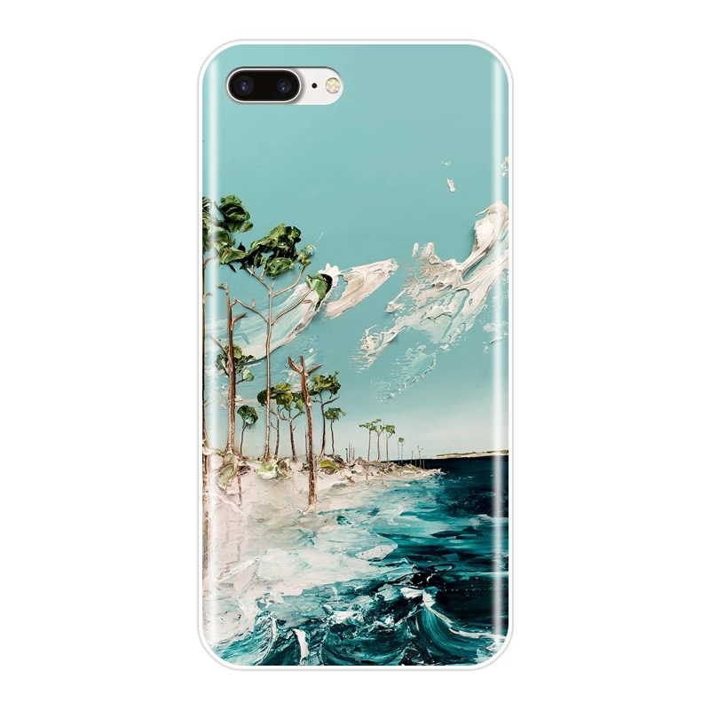 Чехол-накладка для iPhone X XR XS MAX 8 7 6 S мягкий силиконовый художественный чехол с