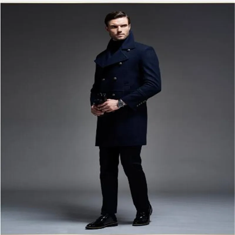 

Fall/Winter Wool Coat Europe Brand Quality Cashmere Woolen Jacket Male Military Coats Free Shipping Men Tops