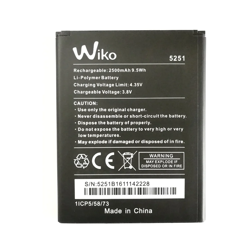 2500 мАч Wiko 5251 Сменный аккумулятор для Wiko Pulp 3g 4G 5251/WIKO 3913 LENNY4 LENNY 4 батареи для телефонов