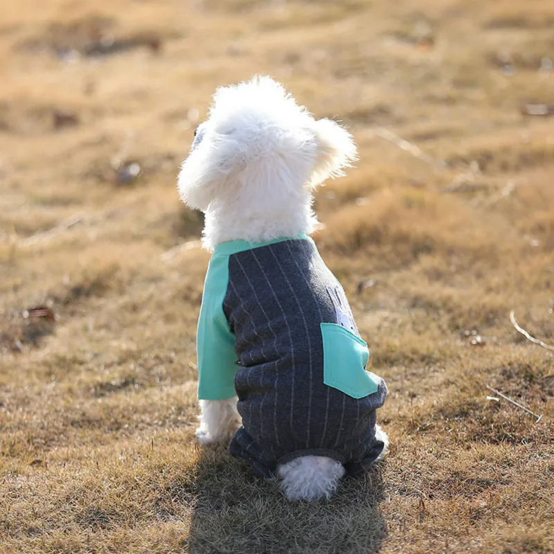 Pet Dogs Clothes Leisure Soft Warm Jumpsuit Autumn/Winter Newest Four Legs Dog With Stretch Plus For Coats | Дом и сад