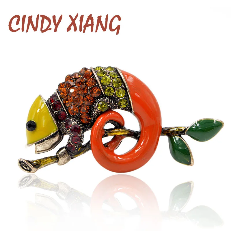 Женская эмалированная броши в виде ящериц CINDY XIANG Винтажная брошь животных