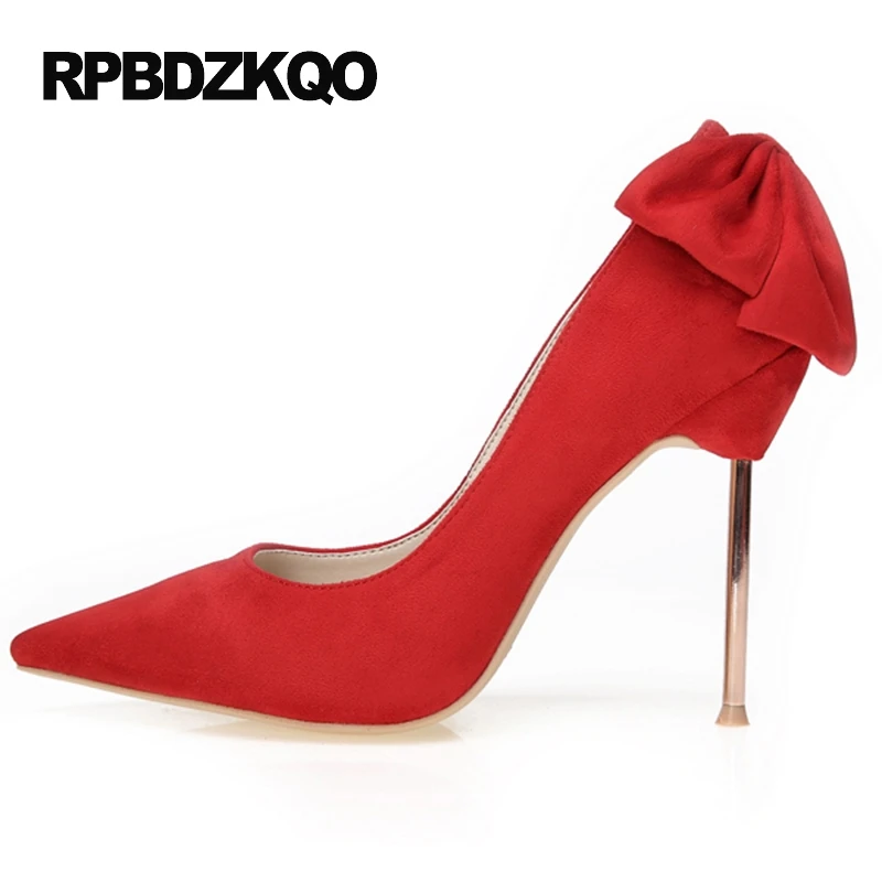 Большой размер тонкий высокие каблуки галстук бабочка ультра Runway Указательный