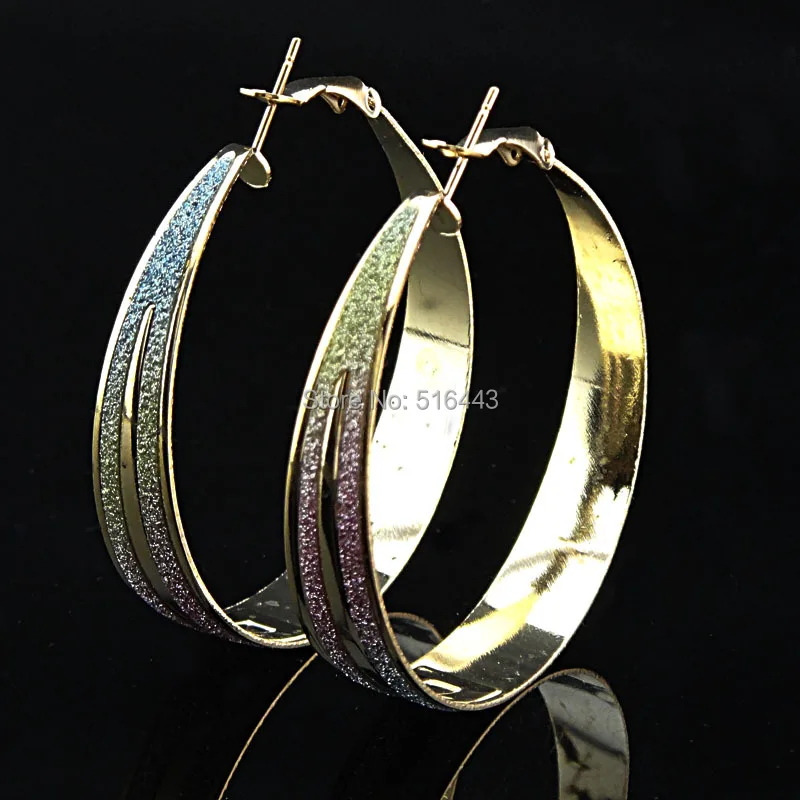 Женские Разноцветные серьги-кольца A1053 модные разноцветные золотые для