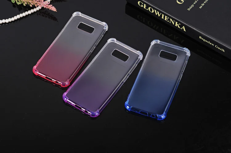 Silicone Case for Samsung Galaxy S8 Classic Fashion Gradient Blue-ray Color Soft Covers Shell galaxy s8 anti-shock case |