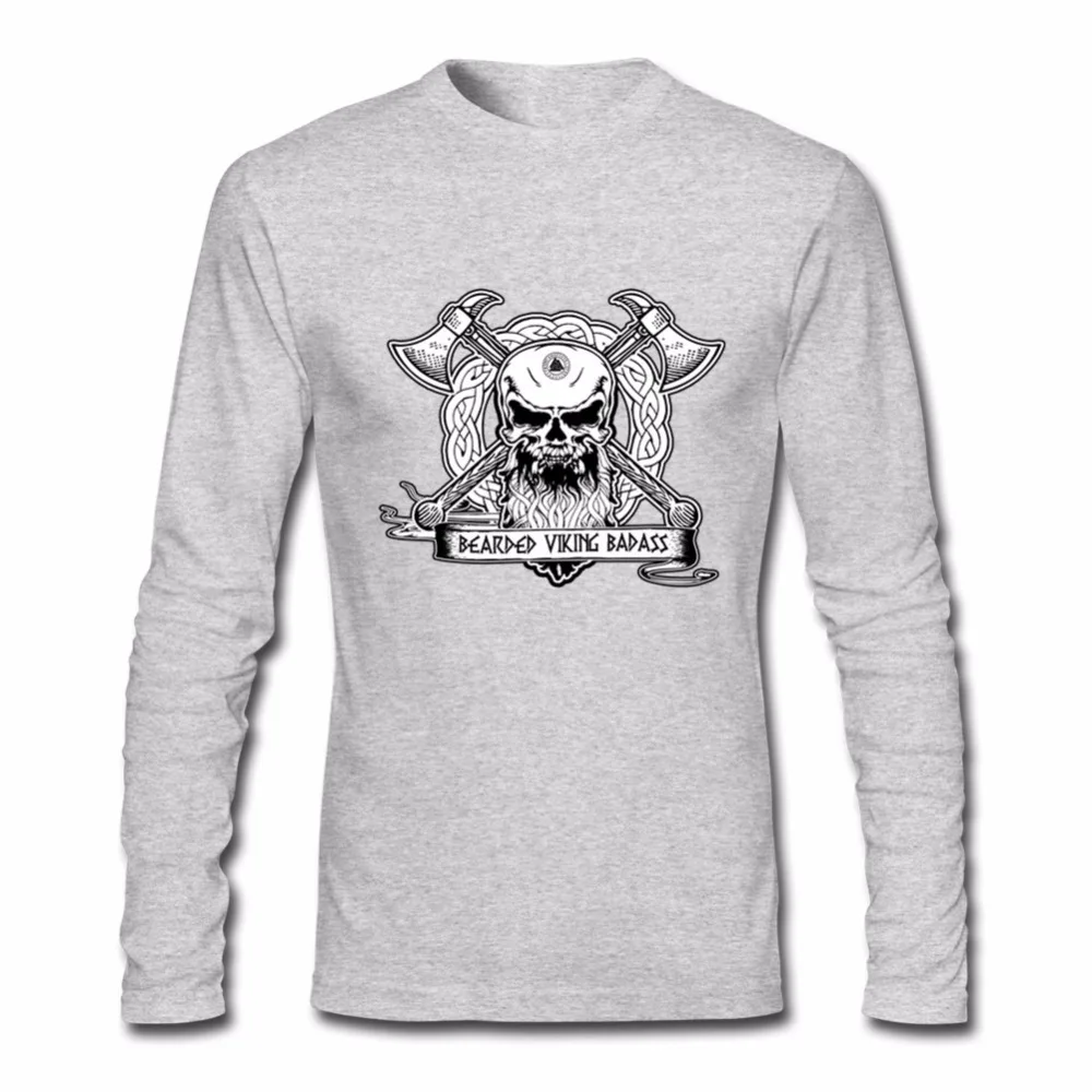 Хип-хоп бородатый Викинг задира Мужская футболка pp одежда Хлопок Crewneck рукавом