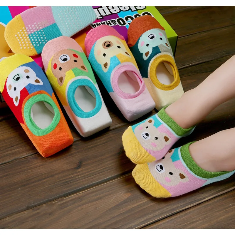 Детские носки 4 пары в 2016 году весенне летние хлопковые нескользящие для