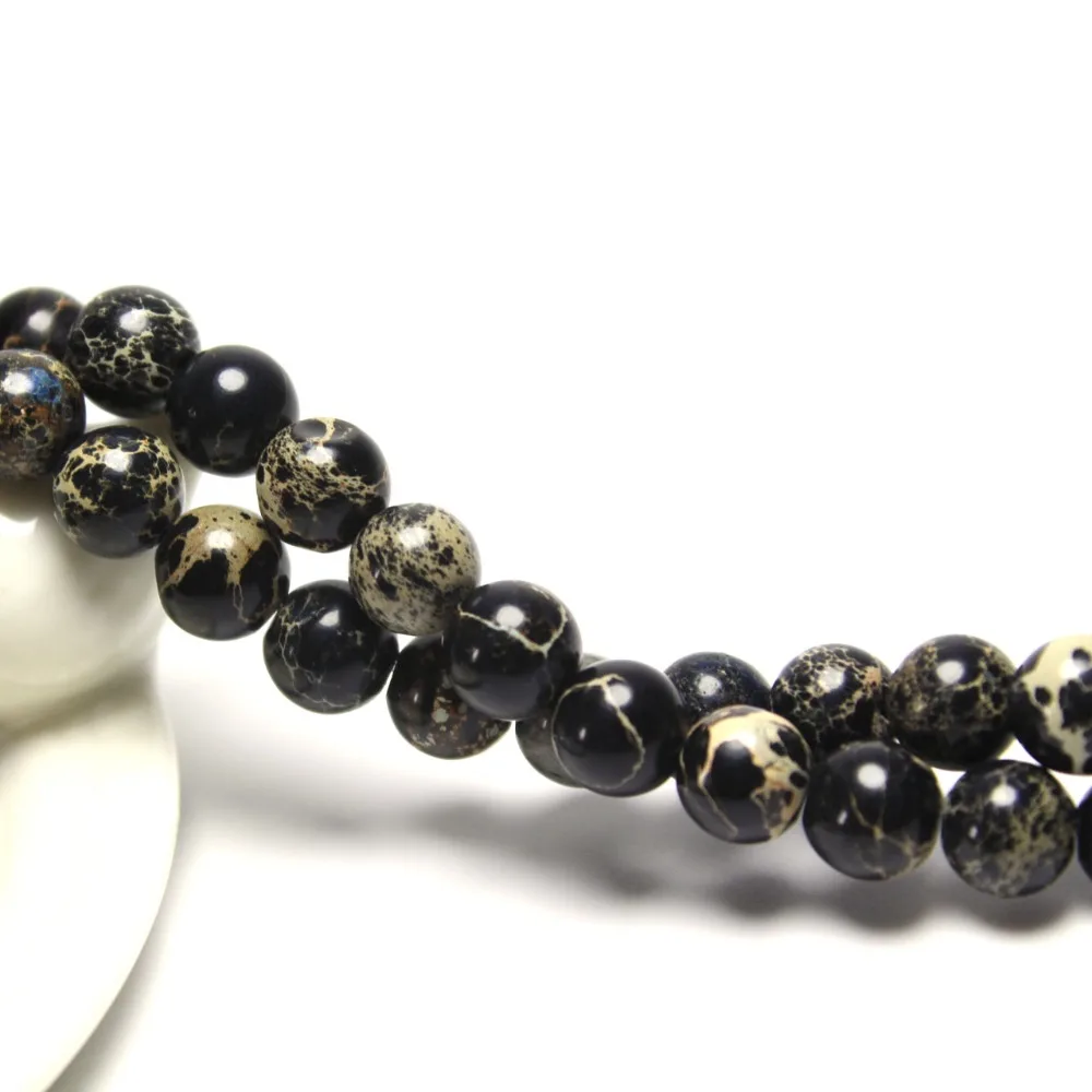 Оптовая продажа натуральный камень бусины черный император бирюзы для