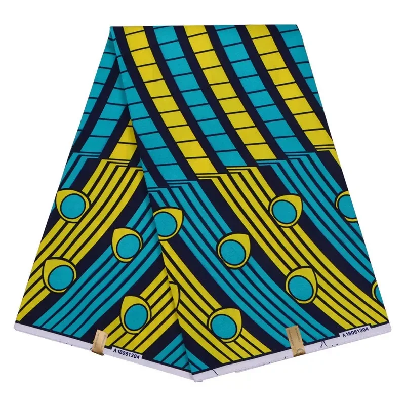 polyester Ankara Africa prints batik fabric real dutch wax tissu high quality 6yards fashion African sewing for party dress