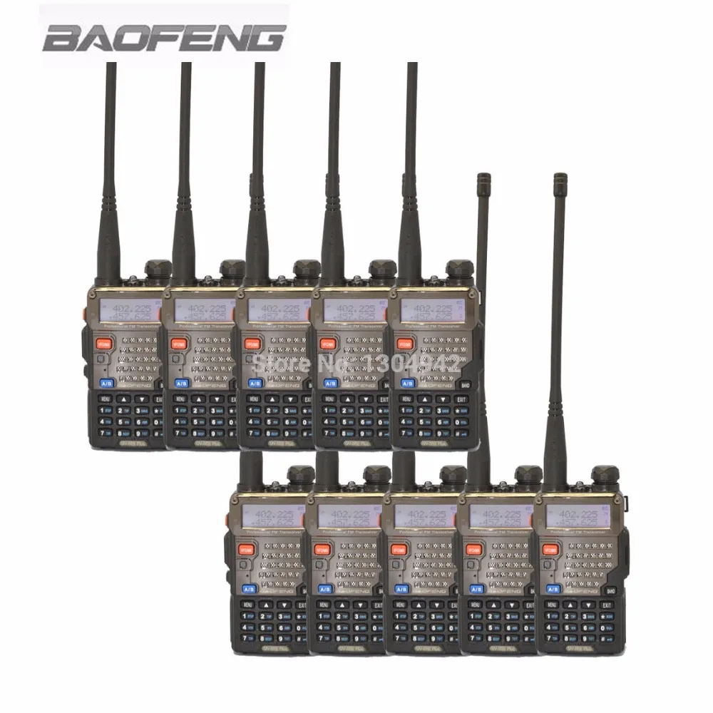 10 шт. BaoFeng UV-5RE Plus Talkie Walkie Dual Band VHF 136-174MHz & UHF 400-520MHz трансивер двухстороннее радио