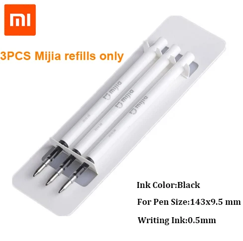 Mijia Sign Pen 9,5 мм Xiaomi Signing Pen PREMEC гладкая швейцарская заправка MiKuni японские чернила добавить Mijia Pen Черный Заправка - Цвет: 3PC Refill