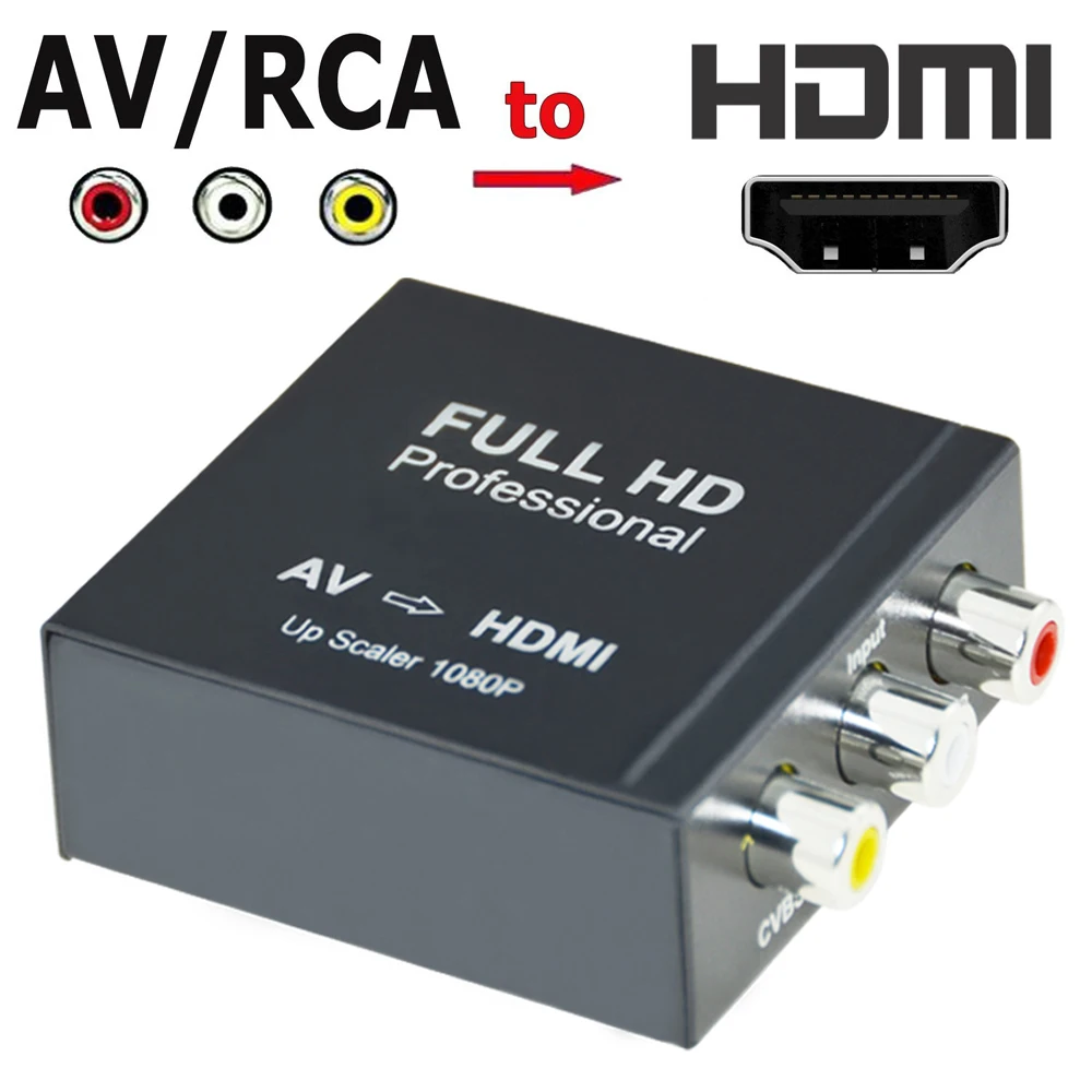 Композитный конвертер Aikexin RCA HDMI CVBS AV мини AV2HDMI адаптер Upscaler поддержка 720P/1080P для ПК