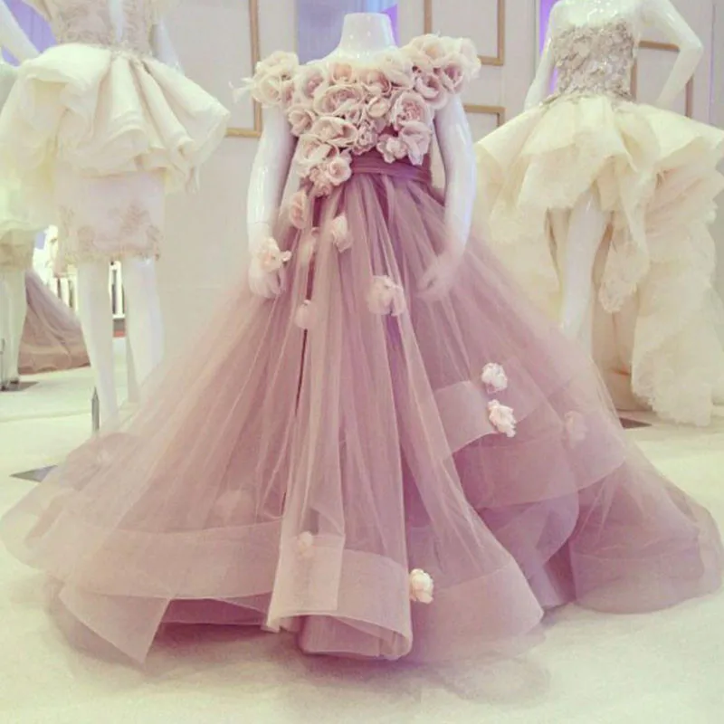 Винтажное праздничное платье для девочек Krikor Jabotian 2018 красивое Многоярусное