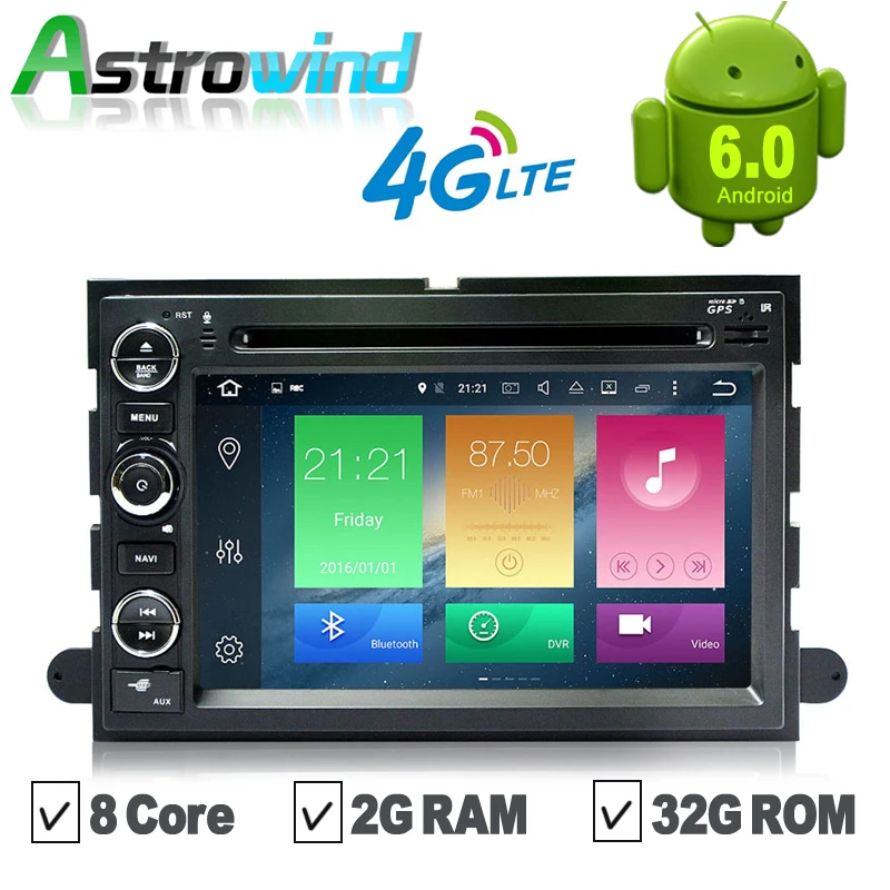 

8 Core,2G RAM,,Android 6.0 Car GPS Navigation Stereo Media Radio For Ford Explorer Fusion F150 F500 F450 Mustang Edge Expedition