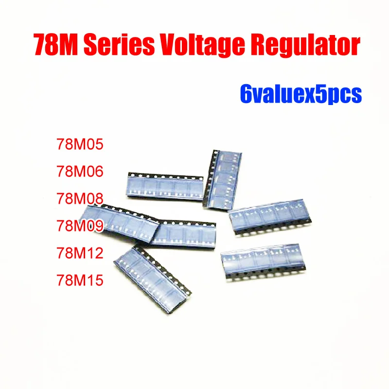 SMD 78M серия 6valuesx5шт = 30 шт регулятор напряжения TO 252 Ассорти набор 78M05 78M06 78M08 78M09 78M12