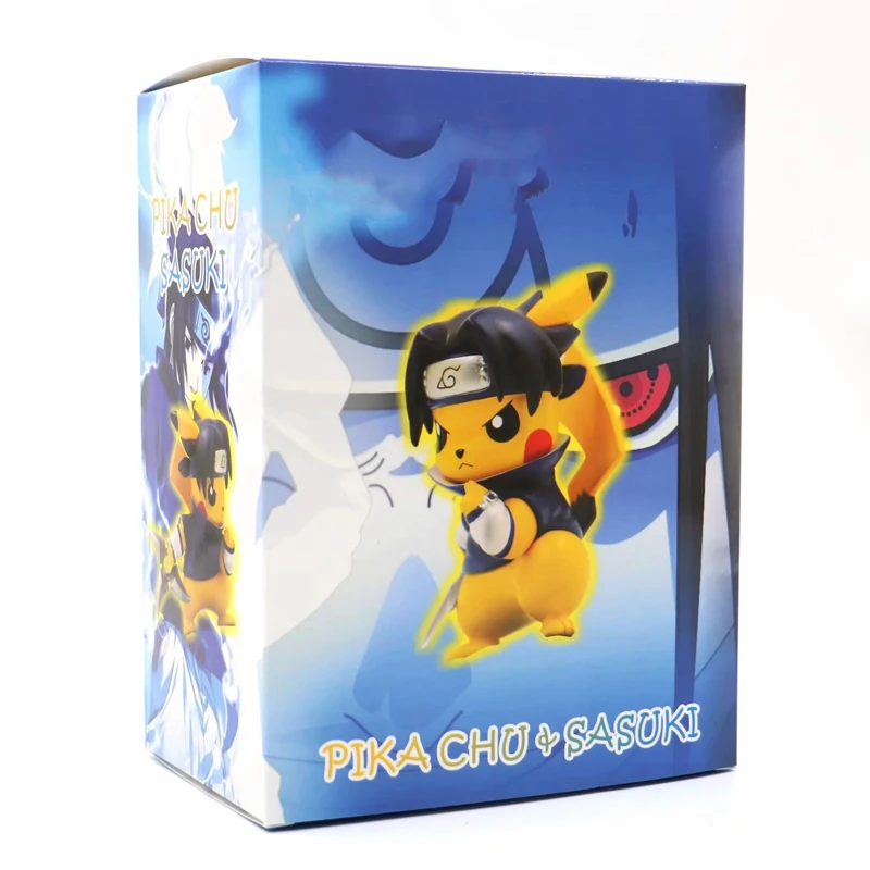 Милый 4 &quotАниме Пикачу cos Саскэ Утиха Косплей Fuhma Shuriken ver. В коробке 11 см ПВХ