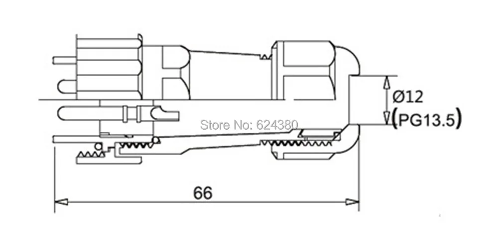 Водонепроницаемый пыленепроницаемый авиационный разъем SD20 20 мм 7 Pin пластиковый