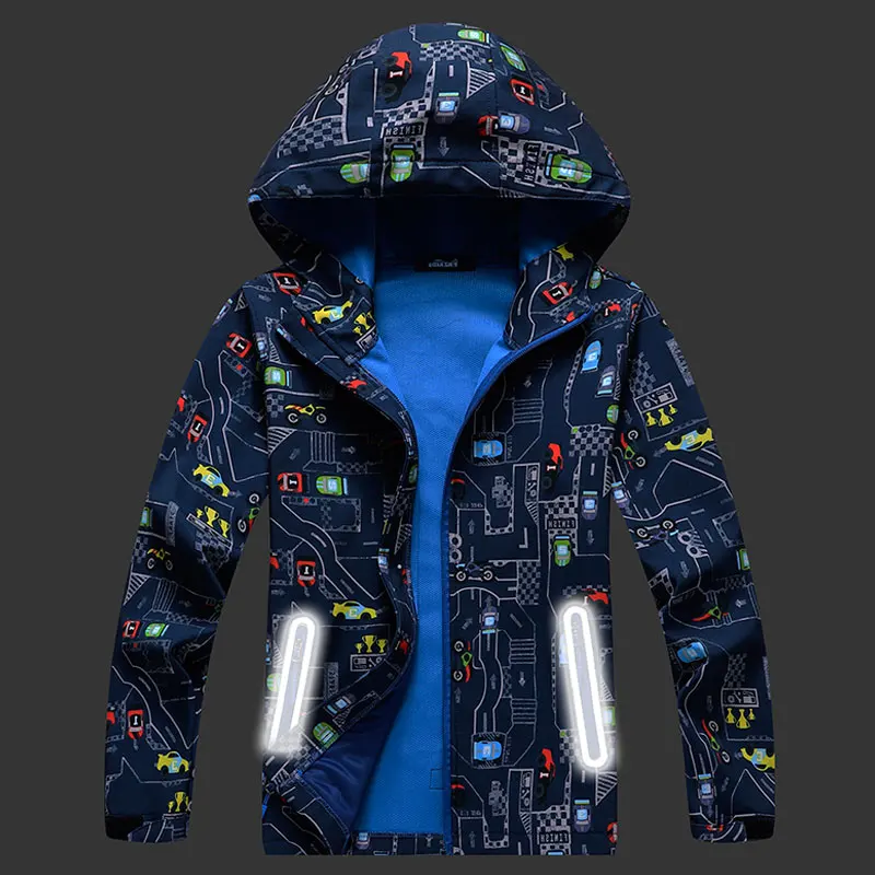 

Kids Casual Coat Softshell Outdoor Clothes Girls Boys Spring Cardigan Jacket Printed Windstopper Jackets Casaco Outerwear Jacket