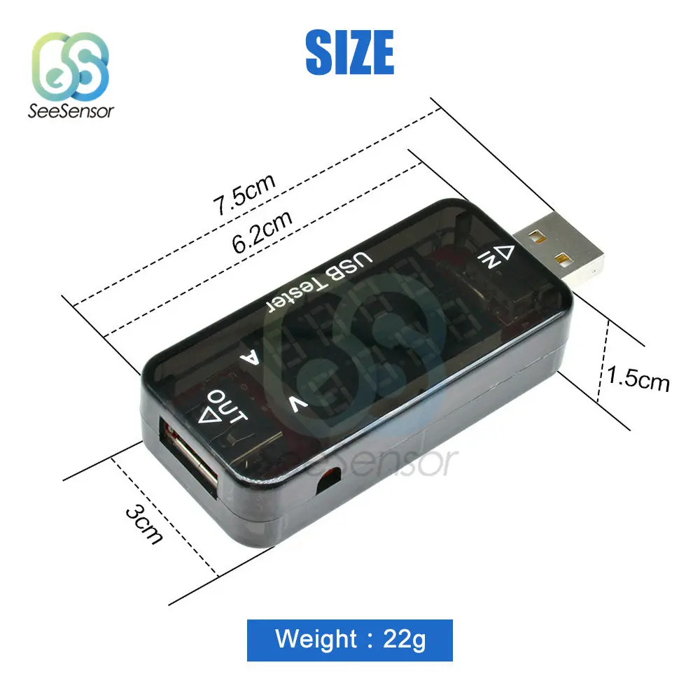 Цифровой USB ток напряжение зарядный детектор 3/4 цифр Мобильная мощность Ток вольтметр Амперметр Напряжение зарядное устройство Тестер