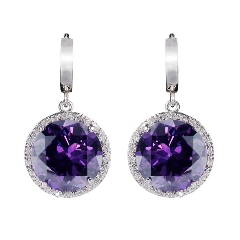 Женские серьги SHUNXUNZE розовые фиолетовые голубые радужные с фианитом R146 R486 R737 R749