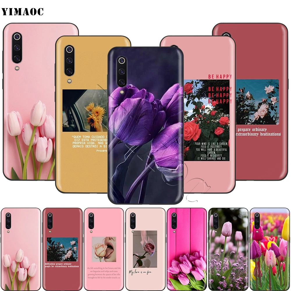 Тюльпаны цветок эстетика чехол для Xiaomi Redmi Note 4 4x 4A 5 5A 6 7A 8 8T Pro Prime Plus K20 K30 Poco