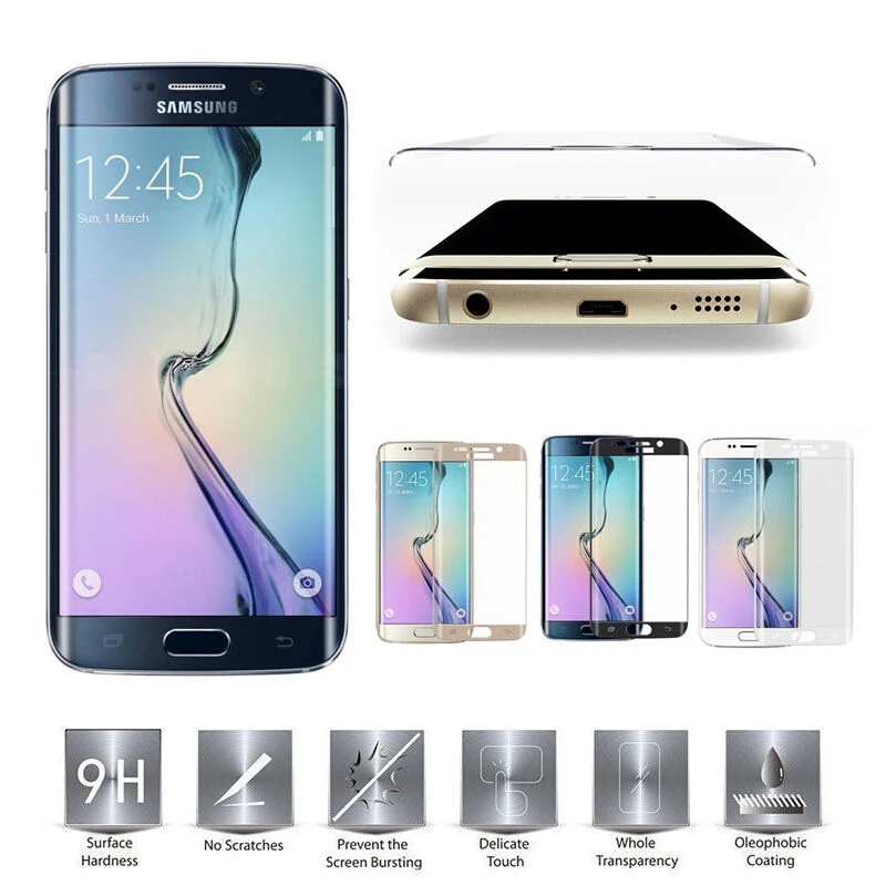 5 7 &quotзакаленное стекло для samsung Galaxy S6 Edge + G928 полное покрытие экран протектор