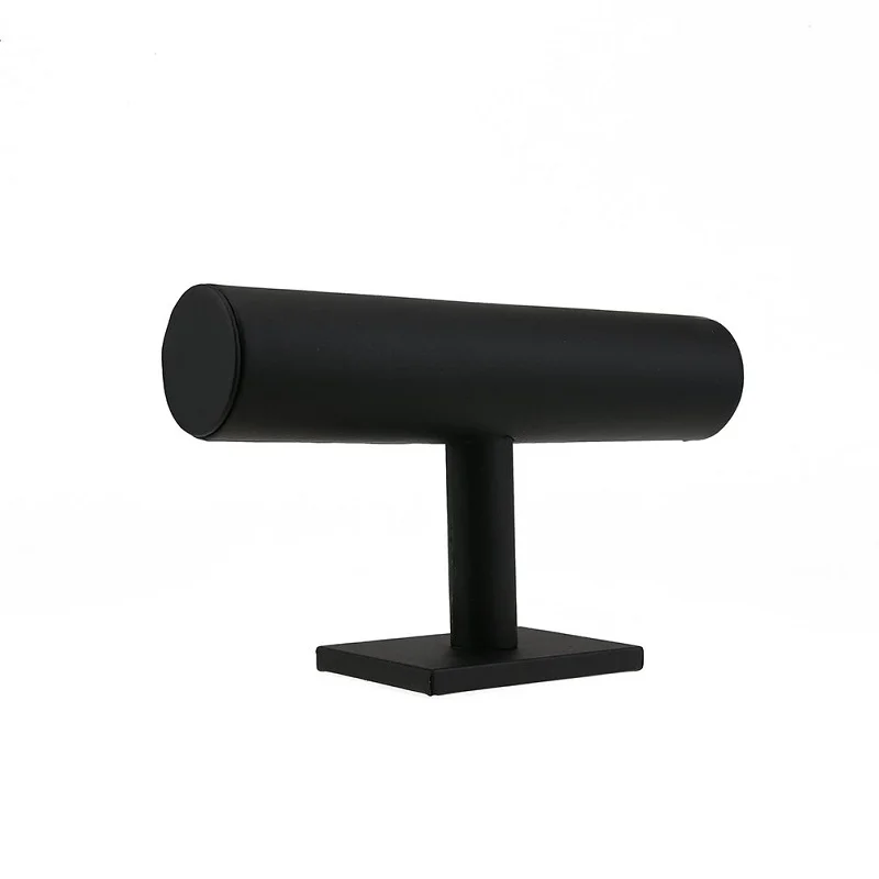 Black-PU SZanbana парящий T-Bar Браслет Подставка для ожерелья ювелирных украшений Подставка Для дома и маленького магазина ювелирных украшений - Цвет: Black-PU