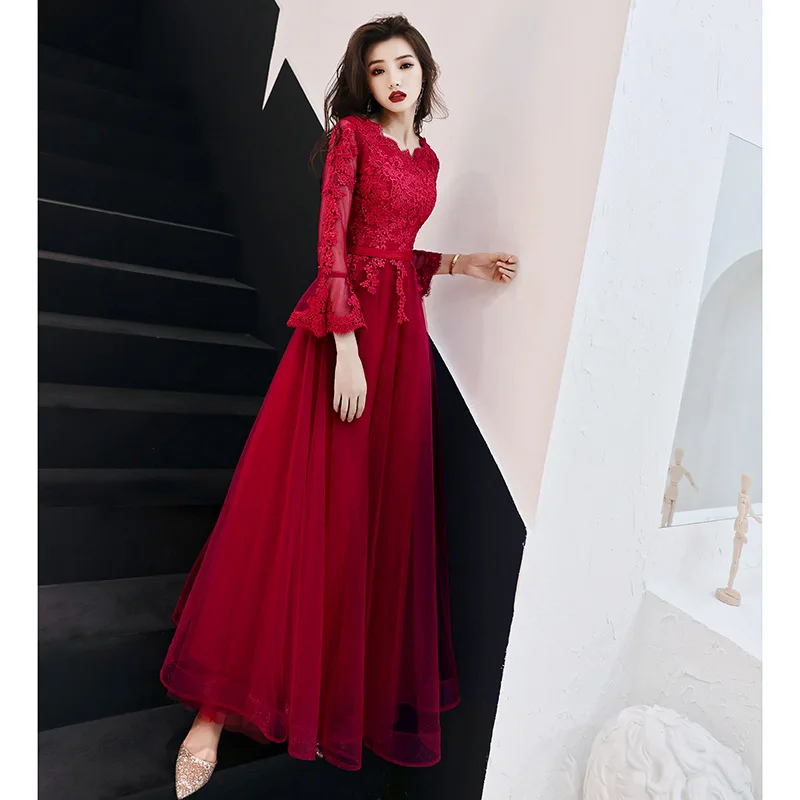 Кружевное платье с круглым вырезом китайское Восточное Свадебное женское