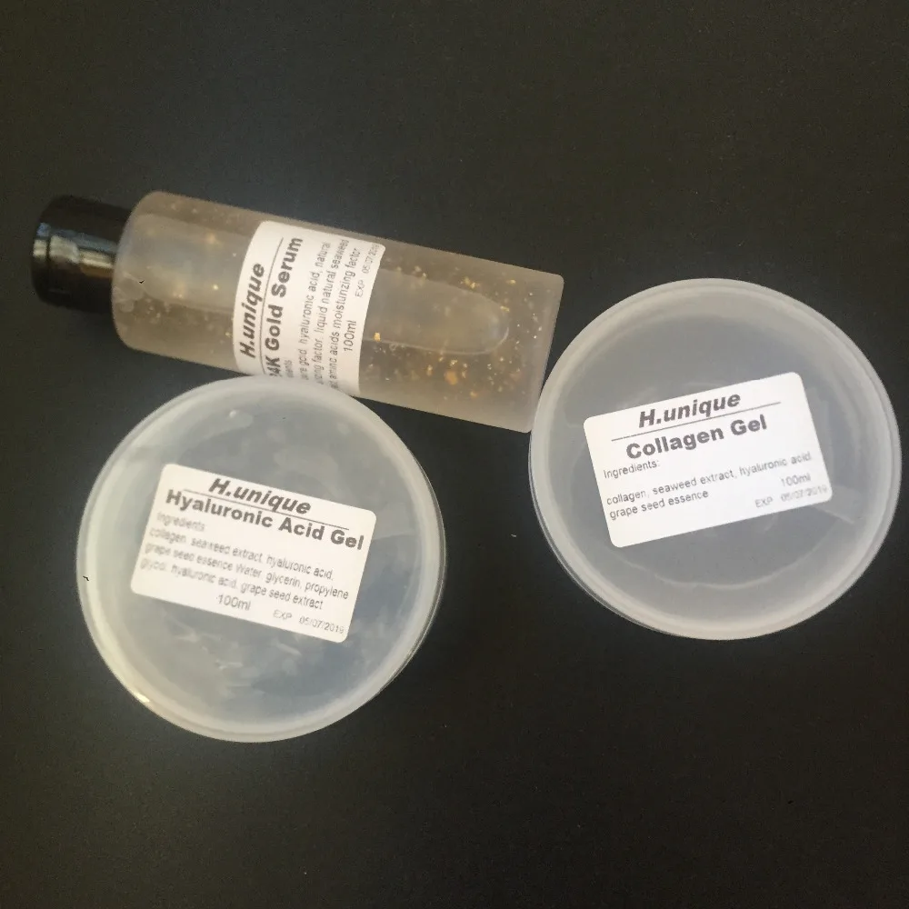 3X100ml коллаген инъекции гиалуроновой кислоты гелевый и Nano 24 к Decleo r золото Фольга