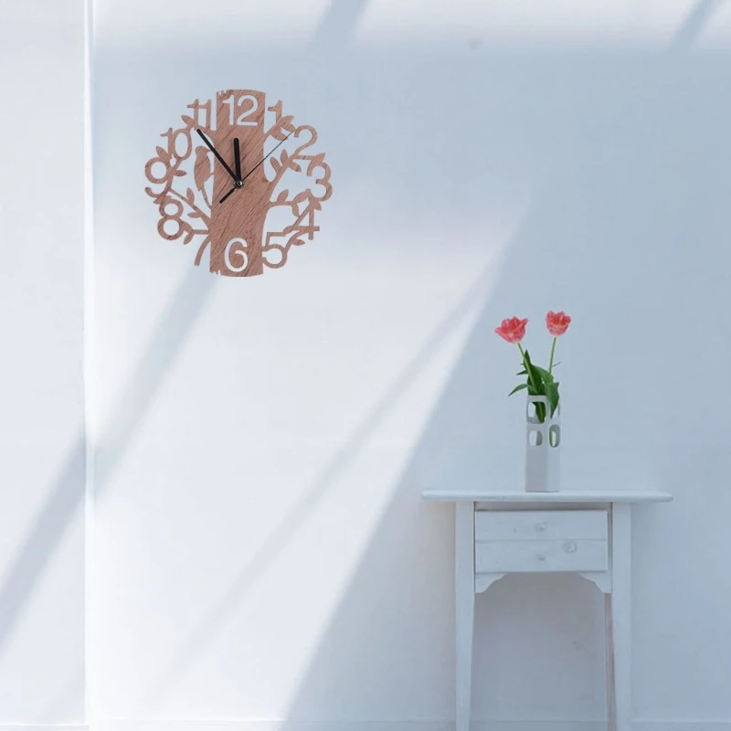 Современные настенные часы с деревянным деревом 3D &quotсделай сам&quot для гостиной