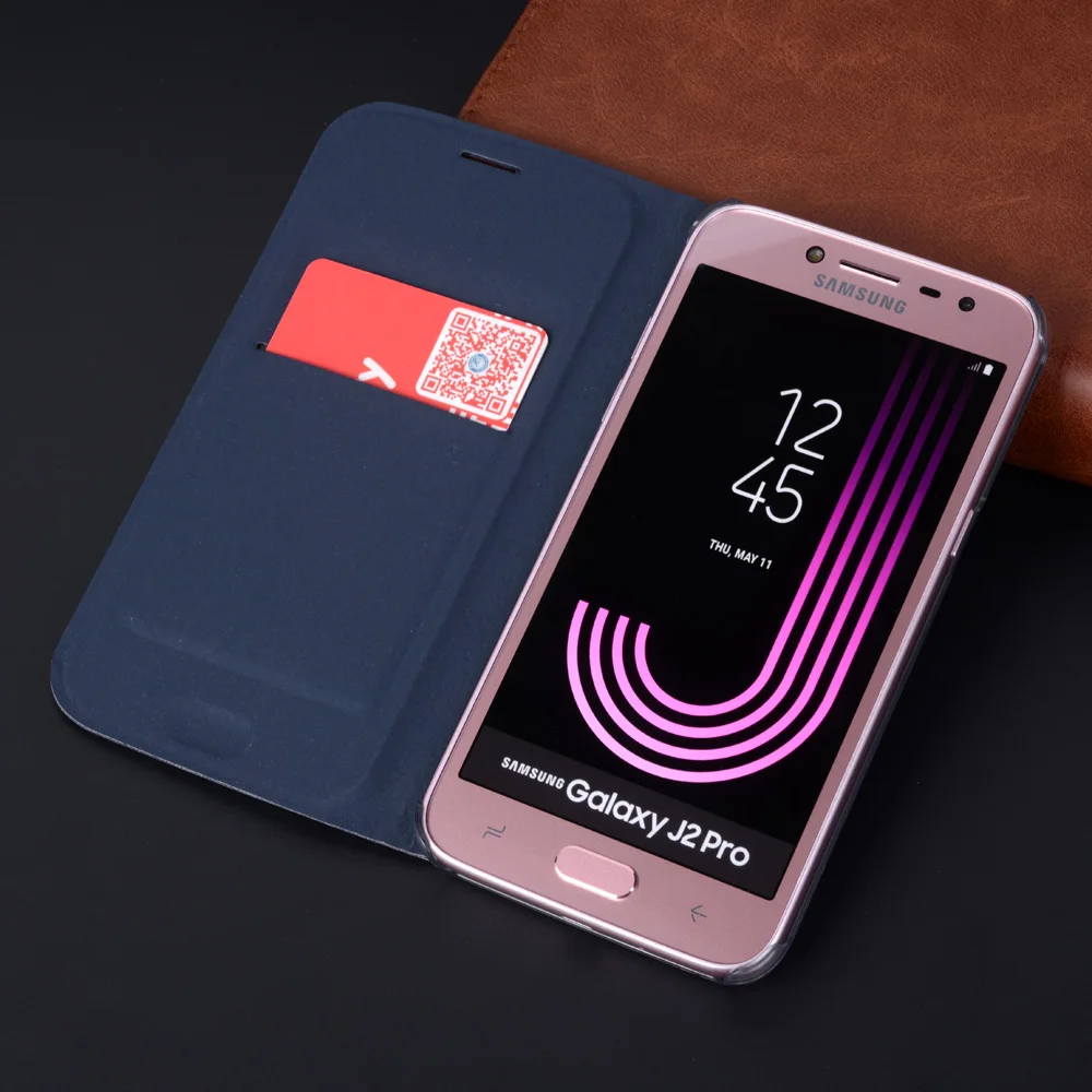 Откидной кожаный чехол для телефона samsung Galaxy J2 Pro J2 J22018 Galaxy J2 J 2 J2pro SM J250F J250 тонкий Чехол-бумажник для карт