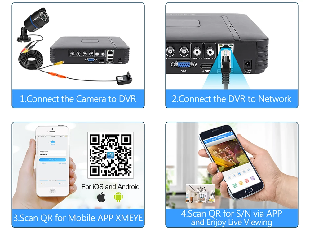 MISECU 4CH CCTV система 720 P 3 в 1 аналоговая камера высокого разрешения, система видеонаблюдения, цифровой видеорегистратор 2 шт. 1,0 МП система наблюдения с инфракрасными датчиками камера 1200 TVL камера наблюдения
