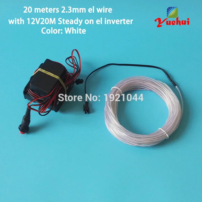 Гибкий светящийся неоновый светильник, 12 В постоянного тока, 20 метров, 2,3 мм, 10 цветов