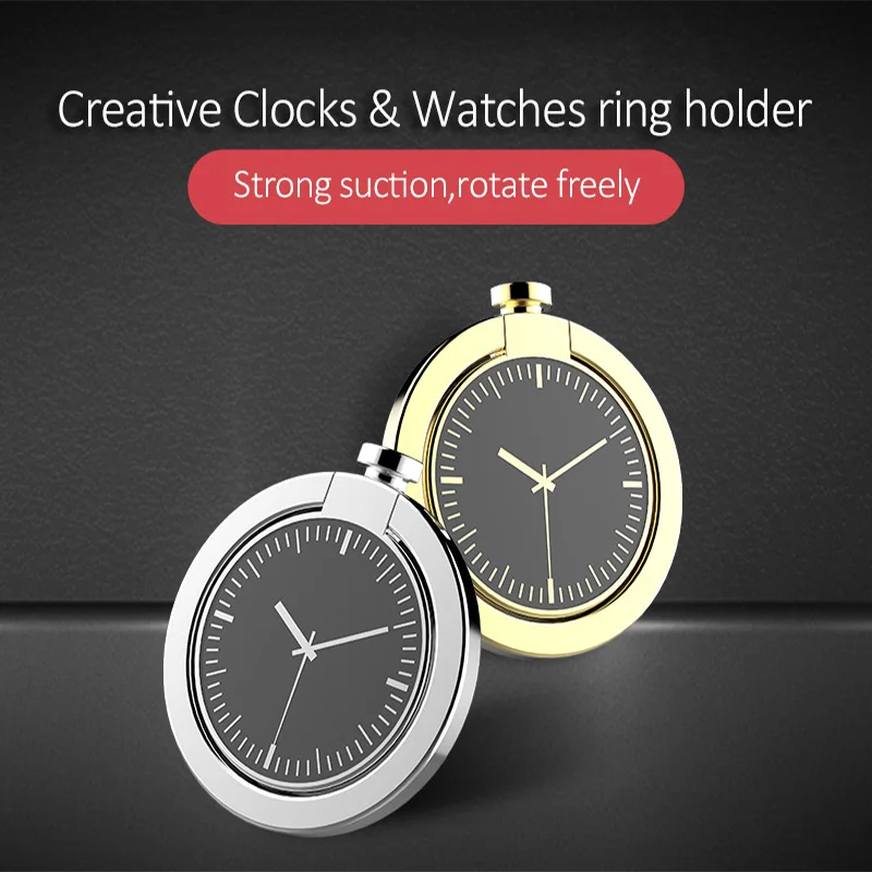 for cellphone watch clock ring stand holder Light Luxury retro universal alloy whole metal automotive magnetic bracket | Мобильные
