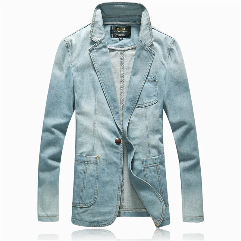 Осенняя мужская куртка Новое поступление весна 2017 модный Джинсовый блейзер для