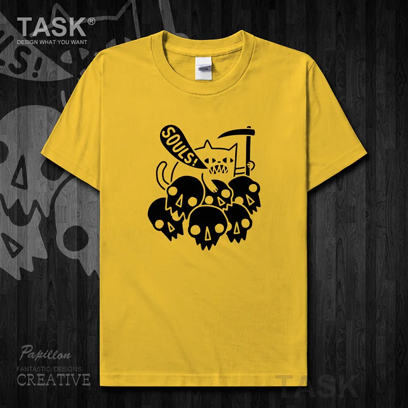 Забавная Мужская футболка с принтом животных Душ серп милый кот креативная